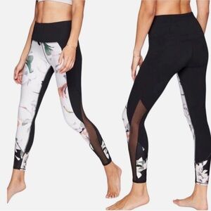 Athleta Black and White Floral Leggings